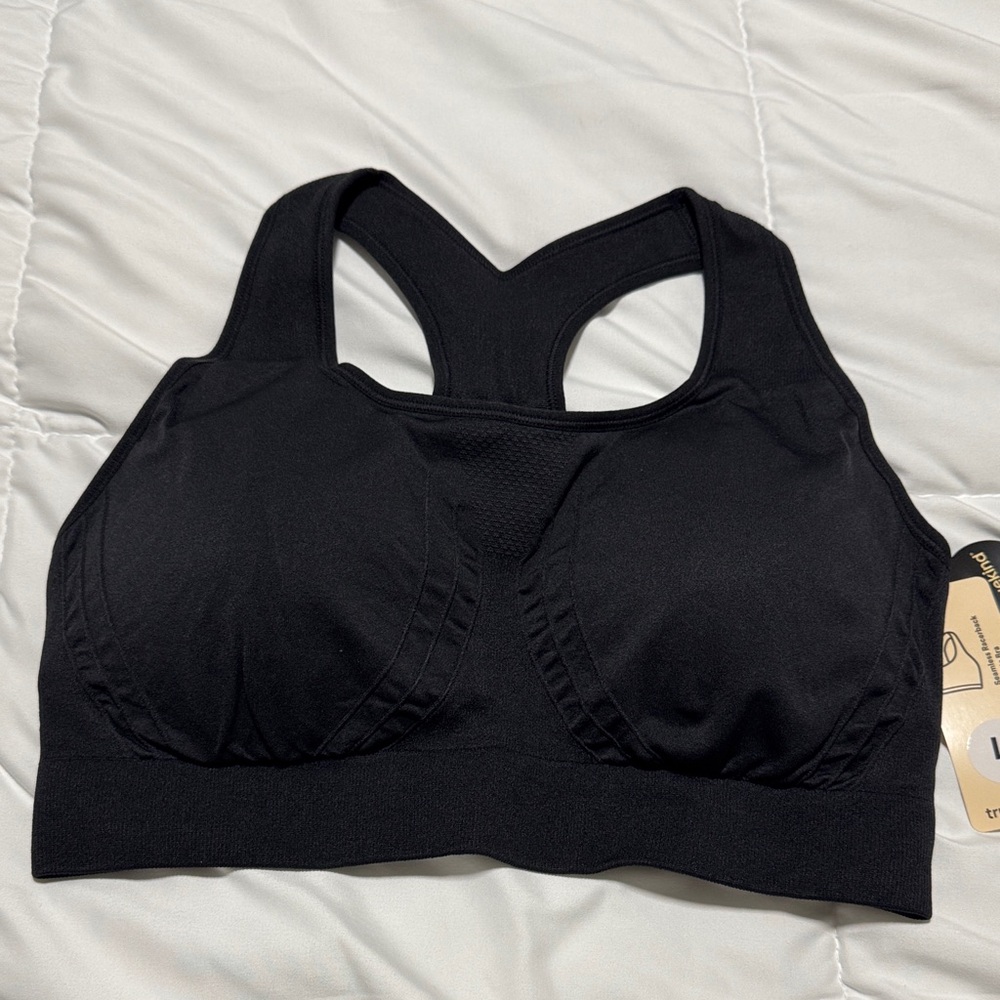Seamless Black Sports Bra